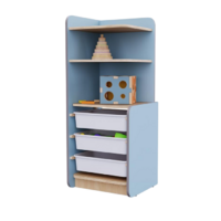 Угловой шкаф с ящиками из коллекции мебели «НЕГА» (цвет голубой) - «globural.ru» - Серов