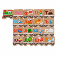 Деревянные бусы-алфавит "Паровозик" - «globural.ru» - Серов