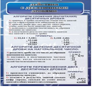 Стенд "Действия с десятичными дробями" - «globural.ru» - Серов