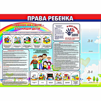 Стенд "Права ребенка"  с 2 карманами - «globural.ru» - Серов