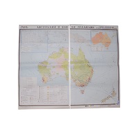 Учебная карта "Австралия и Новая Зеландия" (экономическая) 1100*1340 мм (матовое, 2-стороннее лам.) - «globural.ru» - Серов