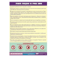 Таблица демонстрационная "Правила поведения на уроках химии" (винил 100х140) - «globural.ru» - Серов