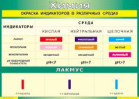 Таблица Окраска индикаторов в различных средах 1000*1400 винил - «globural.ru» - Серов