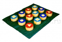 Коврик «Топ-Топ» (12 таблеток с геометрическими фигурами на липе + дно-коврик) - «globural.ru» - Серов