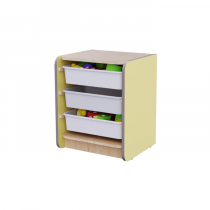 Одинарный модуль для хранения игрушек из коллекции мебели «НЕГА» (цвет желтый) - «globural.ru» - Серов