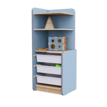 Угловой шкаф с ящиками из коллекции мебели «НЕГА» (цвет голубой) - «globural.ru» - Серов