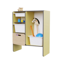 Шкаф для игрушек во входную группу из коллекции мебели «НЕГА» (цвет желтый) - «globural.ru» - Серов