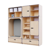 Детская стенка с местом для хранения и прямоугольной зоной отдыха из коллекции «НЕГА» (цвет бежевый) - «globural.ru» - Серов