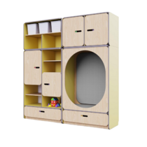 Детская стенка с местом для хранения и овальной зоной отдыха из коллекции «НЕГА» (цвет желтый) - «globural.ru» - Серов