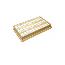 Английский алфавит на пластиковых табличках. Синий. Прописные буквы. 20/20 штук. - «globural.ru» - Серов