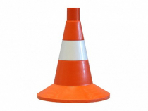 Сигнальный дорожный конус (мягкий, с одной световозвращающей полосой) - «globural.ru» - Серов