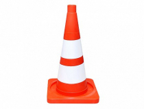 Сигнальный дорожный конус (мягкий, с двумя белыми полосами) - «globural.ru» - Серов