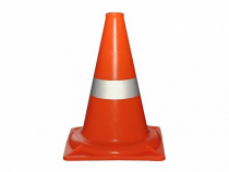Сигнальный дорожный конус (жесткий, с одной световозвращающей полосой) - «globural.ru» - Серов