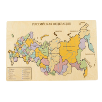 Пазл из дерева Административная карта России "Родина Моя" 522х308х10мм - «globural.ru» - Серов