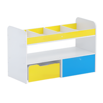 Стеллаж для пособий 1 (белый/желтый/синий) - «globural.ru» - Серов