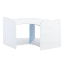 Стеллаж для пособий 7 (белый/прибрежный синий) - «globural.ru» - Серов