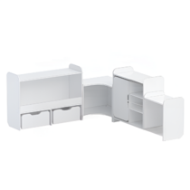 Набор стеллажей для игрушек и пособий "Росток" (белый) - «globural.ru» - Серов