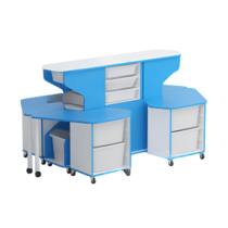 Модуль-стеллаж "Робот-Робик 002" (белый/синий) - «globural.ru» - Серов