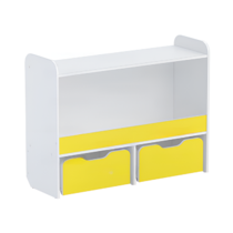 Стеллаж для игрушек и пособий "Росток 1" (белый/желтый) - «globural.ru» - Серов