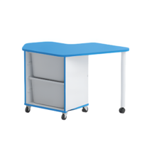 Стол детский правый Робик 002 (белый/синий) - «globural.ru» - Серов