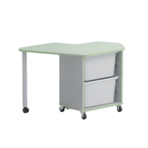 Стол детский левый Робик 002 (серый/фисташковый)  - «globural.ru» - Серов