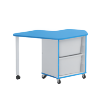 Стол детский левый Робик 002 (белый/синий) - «globural.ru» - Серов