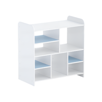 Стеллаж для пособий 2 (белый/прибрежный синий)  - «globural.ru» - Серов