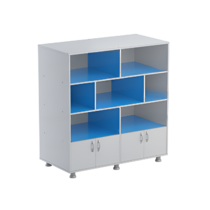 Шкаф-стеллаж (серый/синий) - «globural.ru» - Серов