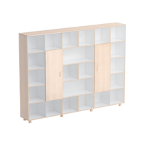 Шкаф-стеллаж 2 дверки (бук/белый) - «globural.ru» - Серов