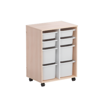 Тумба мобильная для пособий (бук/белый) - «globural.ru» - Серов