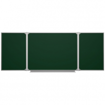 Меловая доска аудиторная трехэлементная магнитная зеленая полимерная 3000х1000 (меловая) - «globural.ru» - Серов