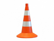 Сигнальный дорожный конус (мягкий, с двумя световозвращающими полосами) - «globural.ru» - Серов