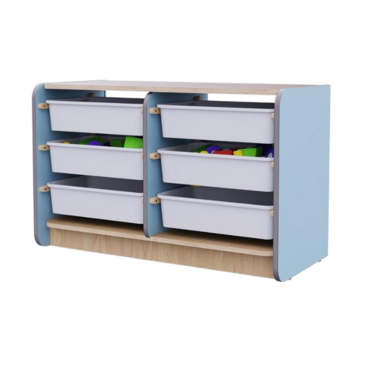 Двойной модуль для хранения игрушек из коллекции мебели «НЕГА» (цвет голубой) - «globural.ru» - Серов