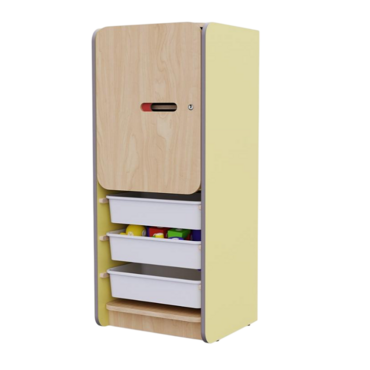 Закрытый шкаф с ящиками из коллекции мебели «НЕГА» (цвет желтый) - «globural.ru» - Серов
