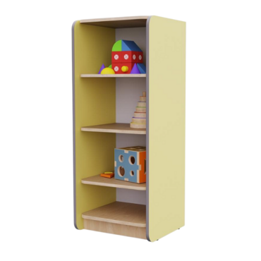 Открытый шкаф с полками из коллекции мебели «НЕГА» (цвет желтый) - «globural.ru» - Серов