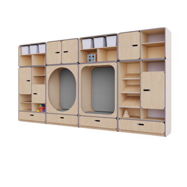 Детская стенка с местом для хранения и зонами отдыха из коллекции «НЕГА» (цвет бежевый) - «globural.ru» - Серов