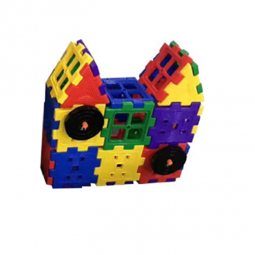 Набор для конструирования «Строительные интерактивные блоки стандарт» Комплект №2 "Домик с колесом"   - «globural.ru» - Серов