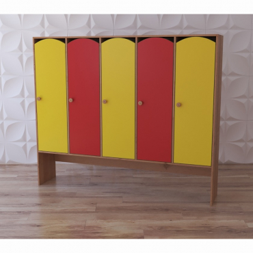 Шкаф 5-секционный с нишей под скамью "Яркое детство" - «globural.ru» - Серов