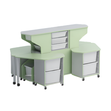 Модуль-стеллаж "Робот-Робик 002" (серый/фисташковый) - «globural.ru» - Серов