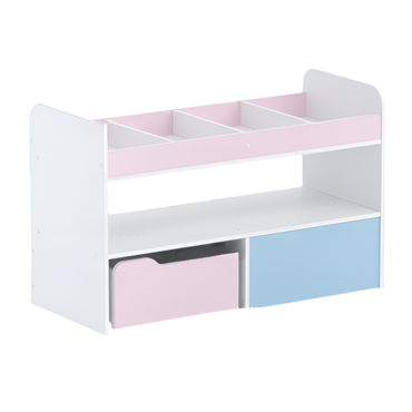 Стеллаж для пособий 1 (белый/зефир/прибрежный синий)  - «globural.ru» - Серов