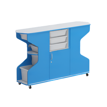 Стеллаж Робик 002 (синий/белый) - «globural.ru» - Серов