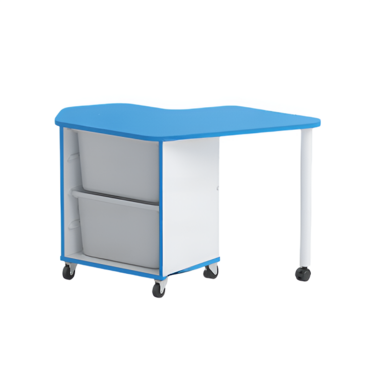 Стол детский правый Робик 002 (белый/синий) - «globural.ru» - Серов