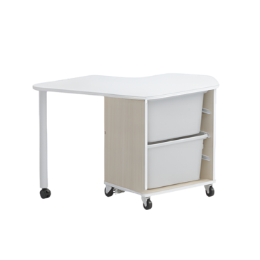 Стол детский левый Робик 002 (дуб молочный/белый) - «globural.ru» - Серов