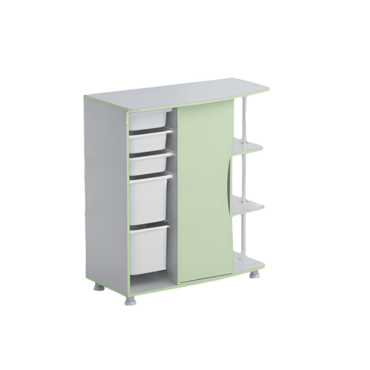 Стеллаж правый Робик 001 (серый/фисташковый) - «globural.ru» - Серов