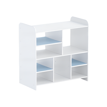 Стеллаж для пособий 2 (белый/прибрежный синий)  - «globural.ru» - Серов