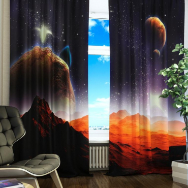Комплект светонепроницаемых штор "Марсианская одиссея" - «globural.ru» - Серов