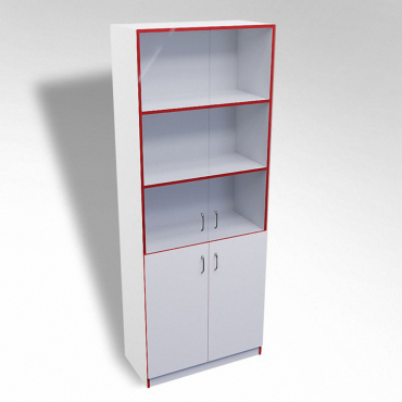 Стеллаж полуоткрытый А-310 ТР со стеклом ЛДСП  - «globural.ru» - Серов