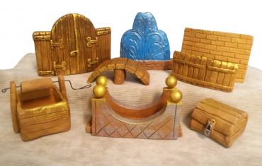 Набор глиняных фигурок (малые архитектурные формы) для песочной терапии - «globural.ru» - Серов